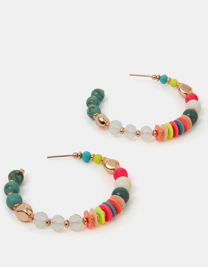 accessorize Chunky Beaded Hoop Earrings