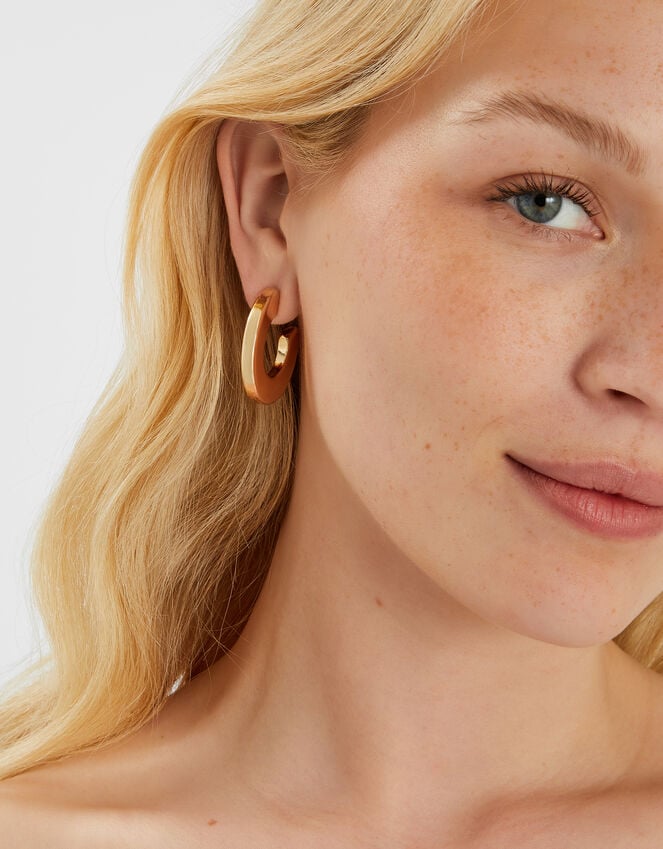 accessorize Chunky Flat Hoop Earrings