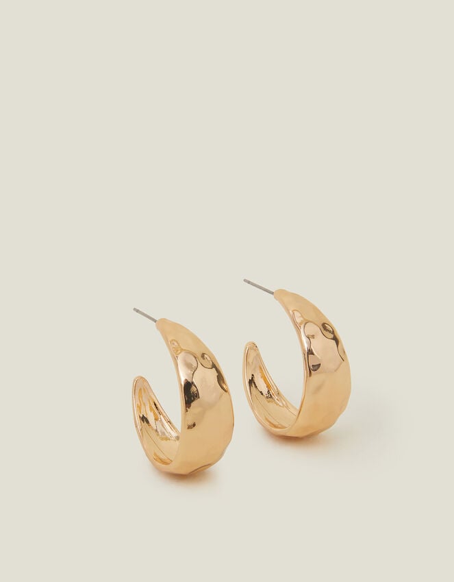 Accessorize Chunky Hammered Metal Hoops