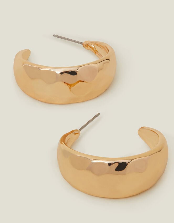 accessorize Chunky Hammered Metal Hoops