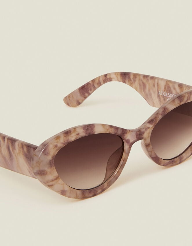 Accessorize Chunky Marble Cat Eye Sunglasses Pink