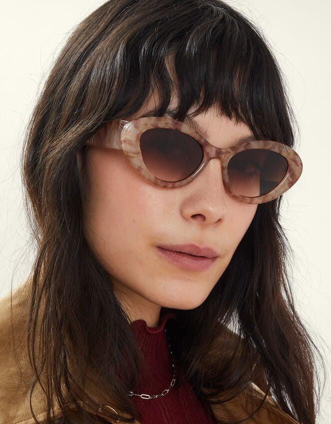 Accessorize Chunky Marble Cat Eye Sunglasses Pink