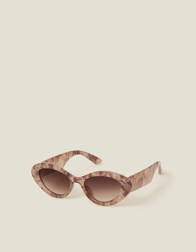 accessorize Chunky Marble Cat Eye Sunglasses Pink