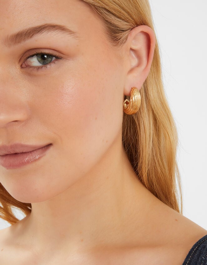 Accessorize Chunky Ribbed Hoop Earrings