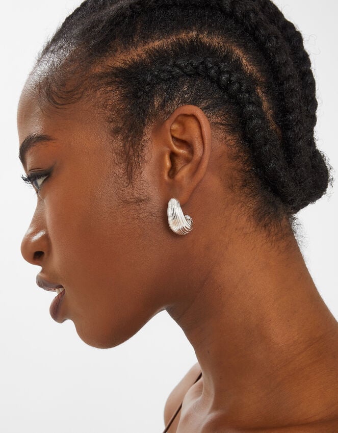 Accessorize Chunky Ribbed Hoop Earrings