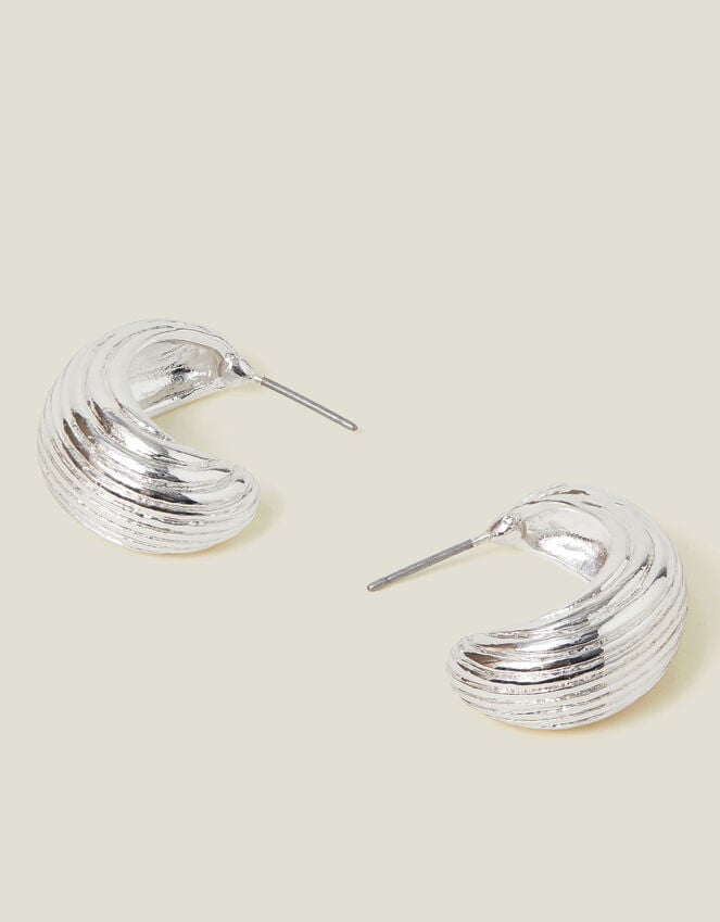 accessorize Chunky Ribbed Hoop Earrings