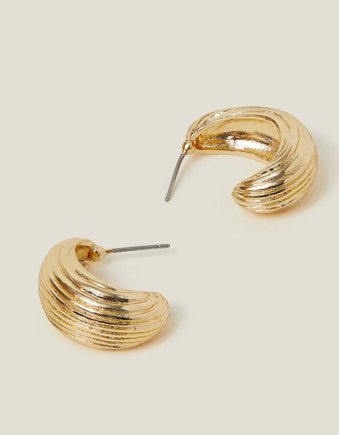 accessorize Chunky Ribbed Hoop Earrings