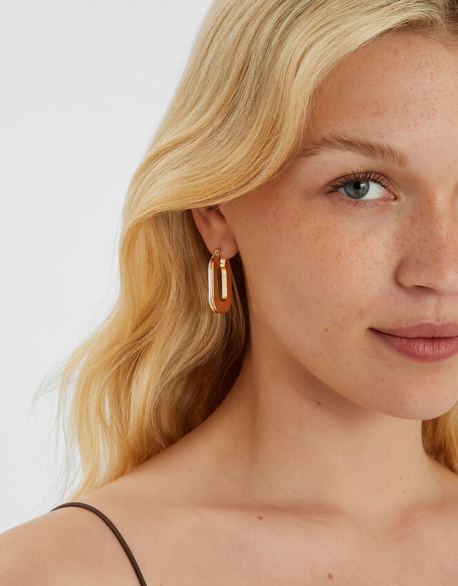 accessorize Chunky Square Hoop Earrings