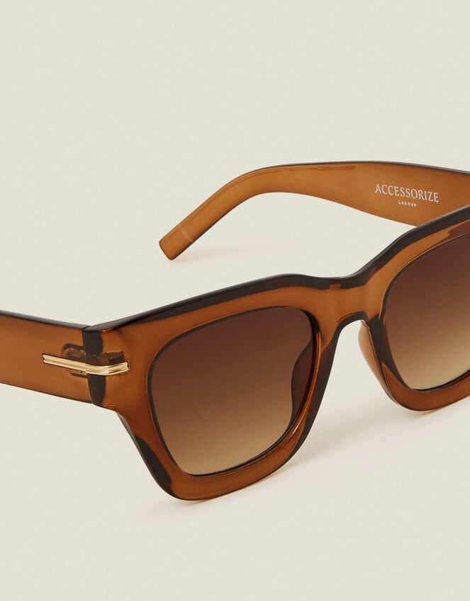 Accessorize Chunky Square Sunglasses Brown