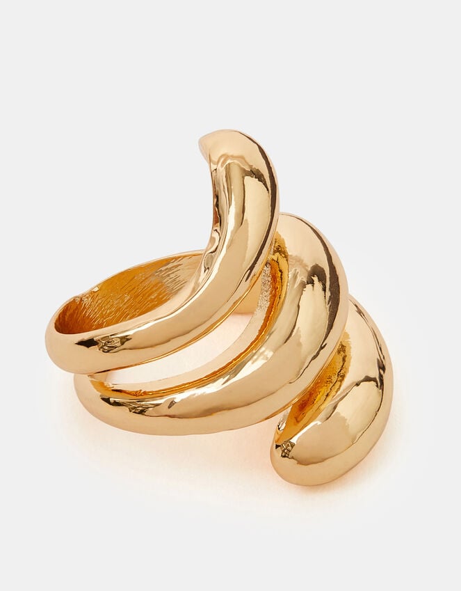 accessorize Chunky Wave Ring Gold
