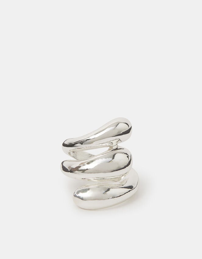 Accessorize Chunky Wave Ring Silver