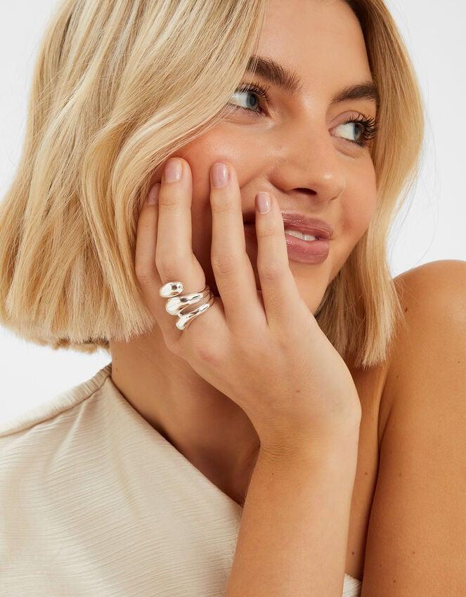 Accessorize Chunky Wave Ring Silver