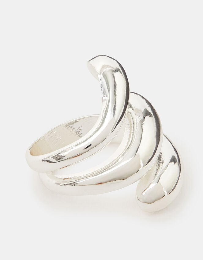 accessorize Chunky Wave Ring Silver