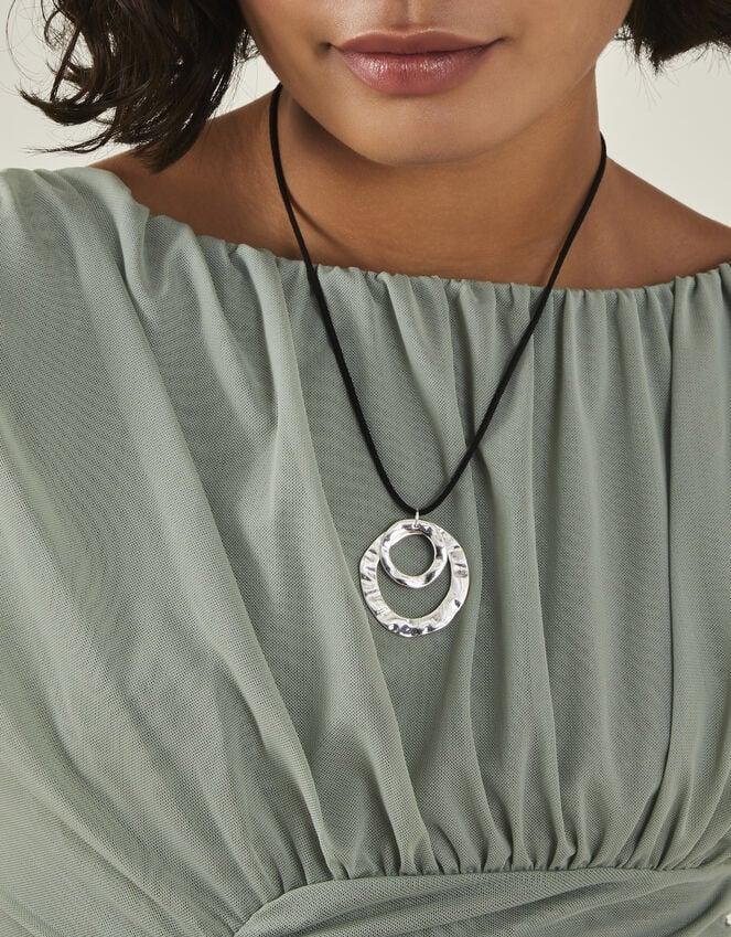 Accessorize Circle Pendant Cord Necklace