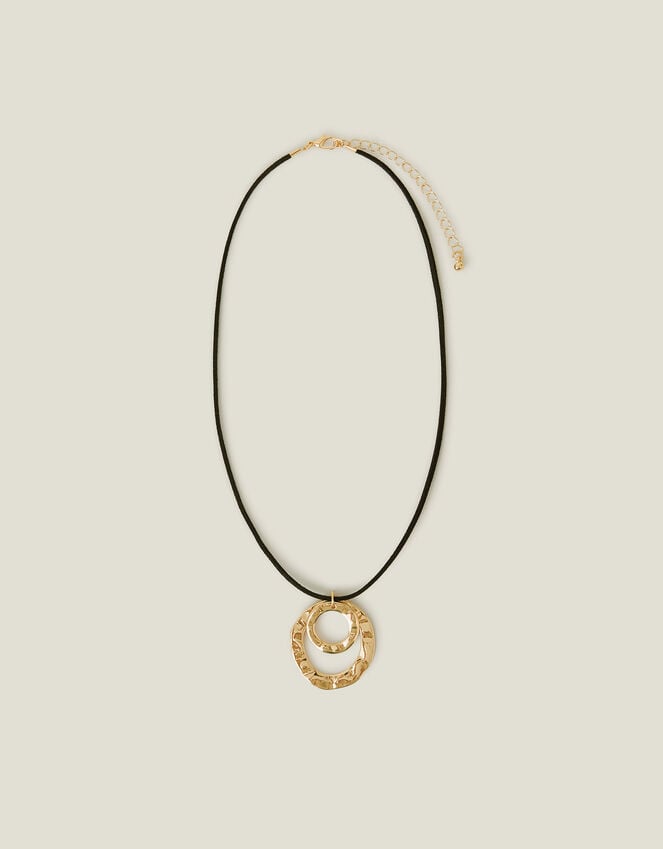 Accessorize Circle Pendant Cord Necklace