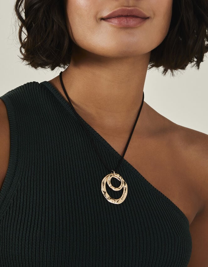 Accessorize Circle Pendant Cord Necklace