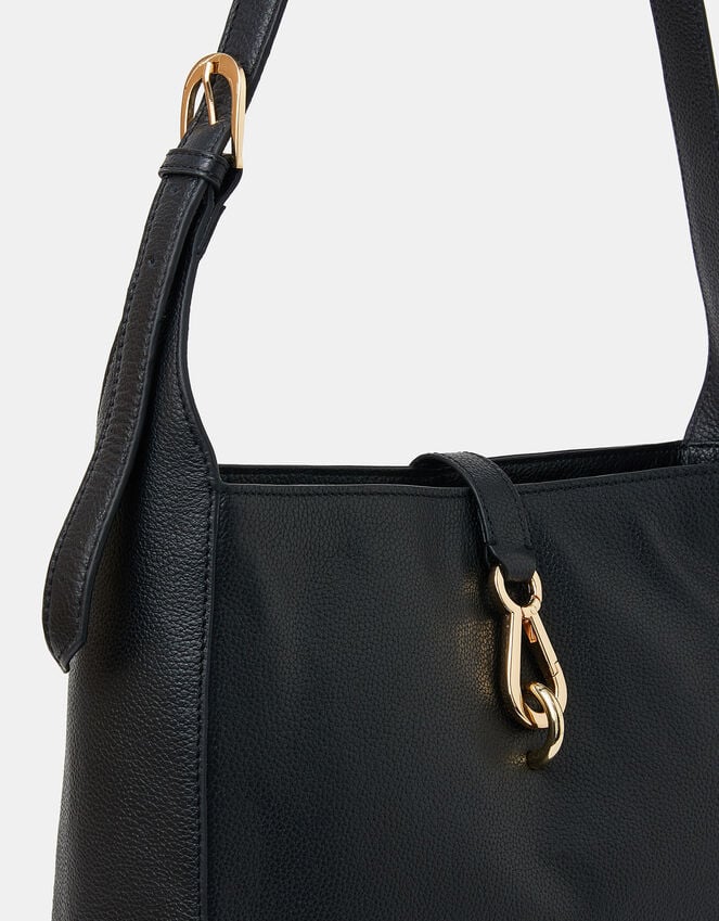 Accessorize Clasp Leather Shoulder Bag
