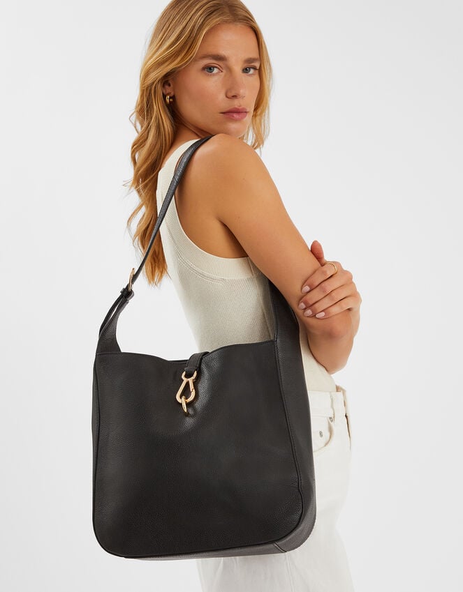 accessorize Clasp Leather Shoulder Bag