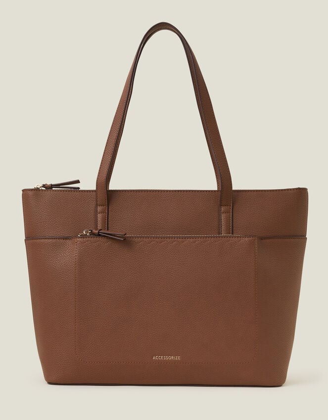 Accessorize Classic Pocket Tote Bag Tan