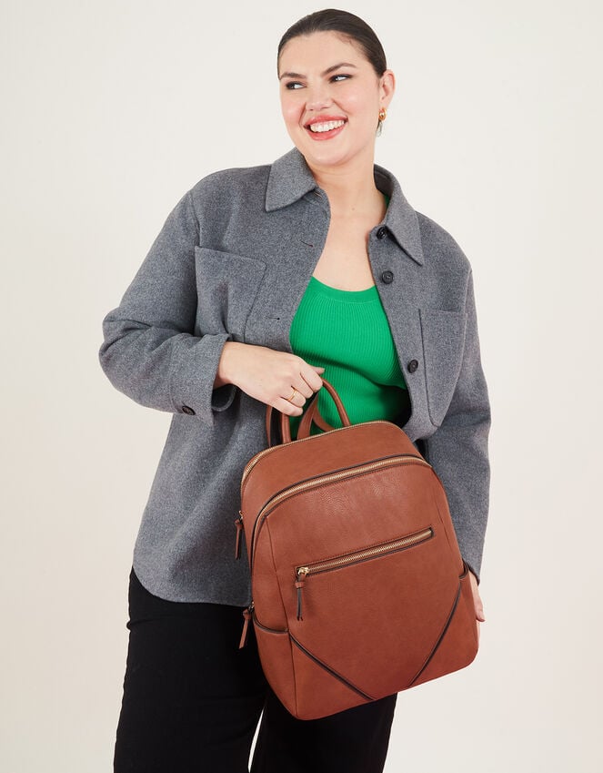 accessorize Classic Zip Around Backpack Tan