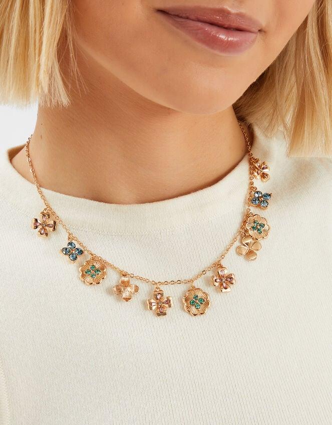 Accessorize Clover Charm Necklace Gold