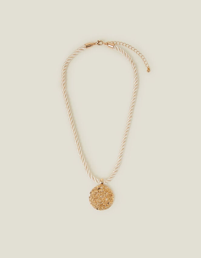 Accessorize Coin Pendant Cord Necklace Gold