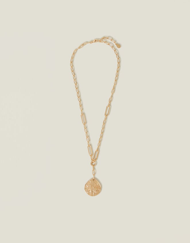Accessorize Coin Pendant Link Chain Necklace