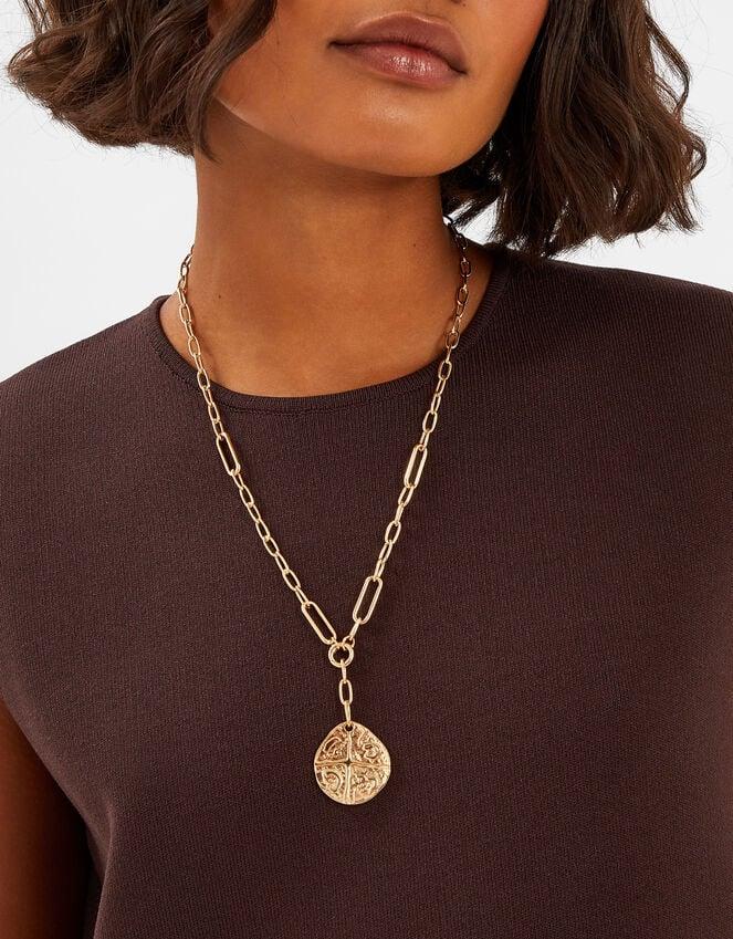 Accessorize Coin Pendant Link Chain Necklace