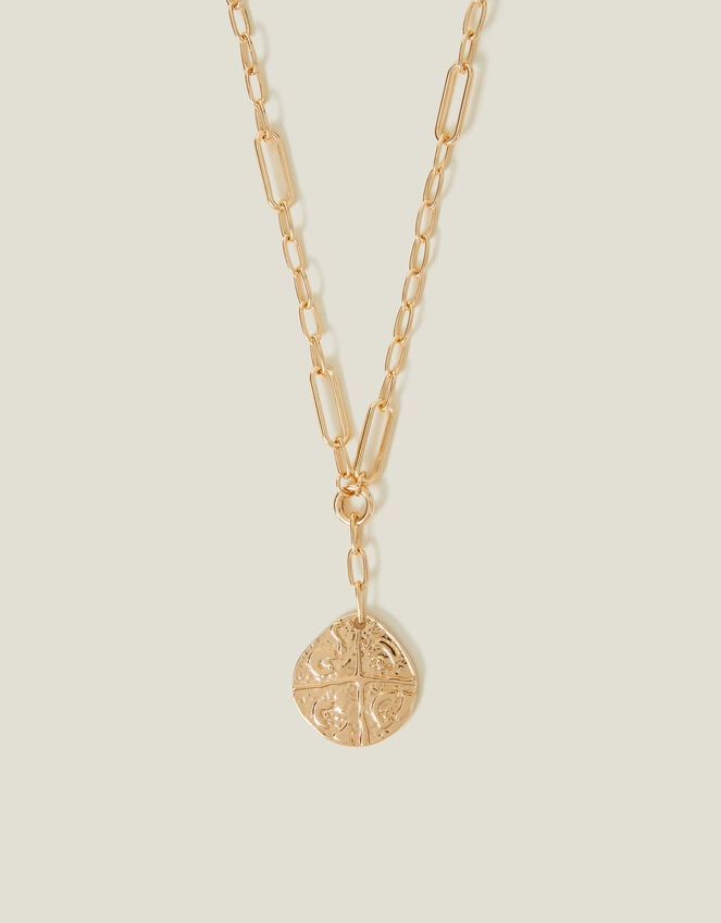 accessorize Coin Pendant Link Chain Necklace
