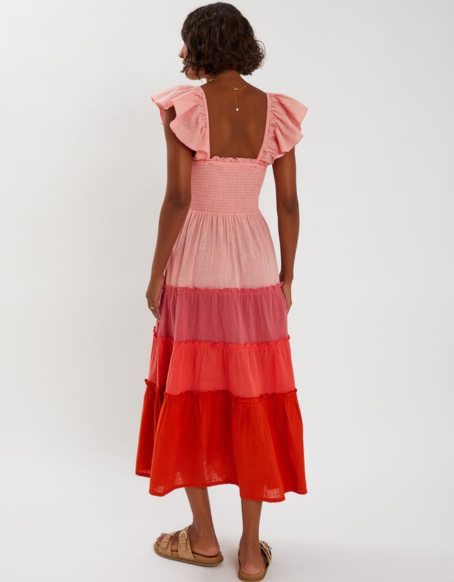 Accessorize Colourblock Tiered Maxi Dress Pink