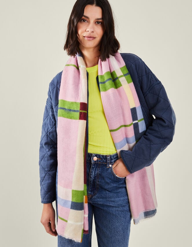 Accessorize Colourful Check Print Blanket Scarf
