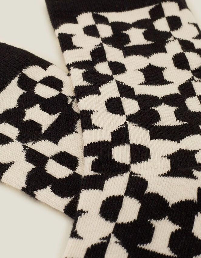 Accessorize Contrast Retro Flower Print Socks