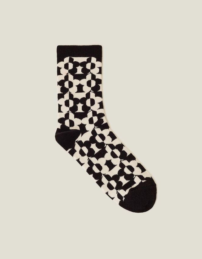accessorize Contrast Retro Flower Print Socks