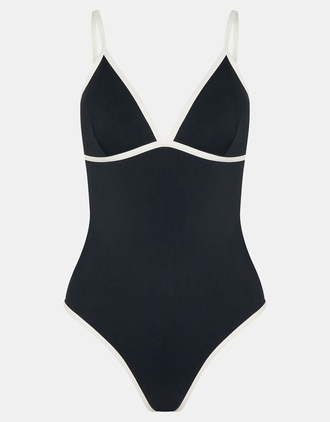 Accessorize Contrast V-Neck Swimsuit Black