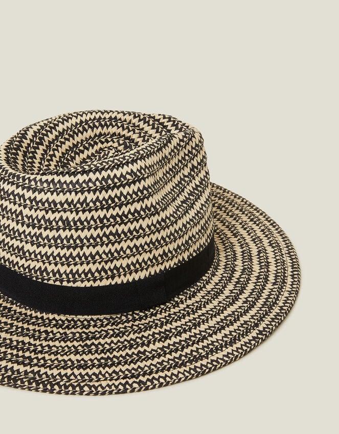 Accessorize Contrast Woven Straw Hat