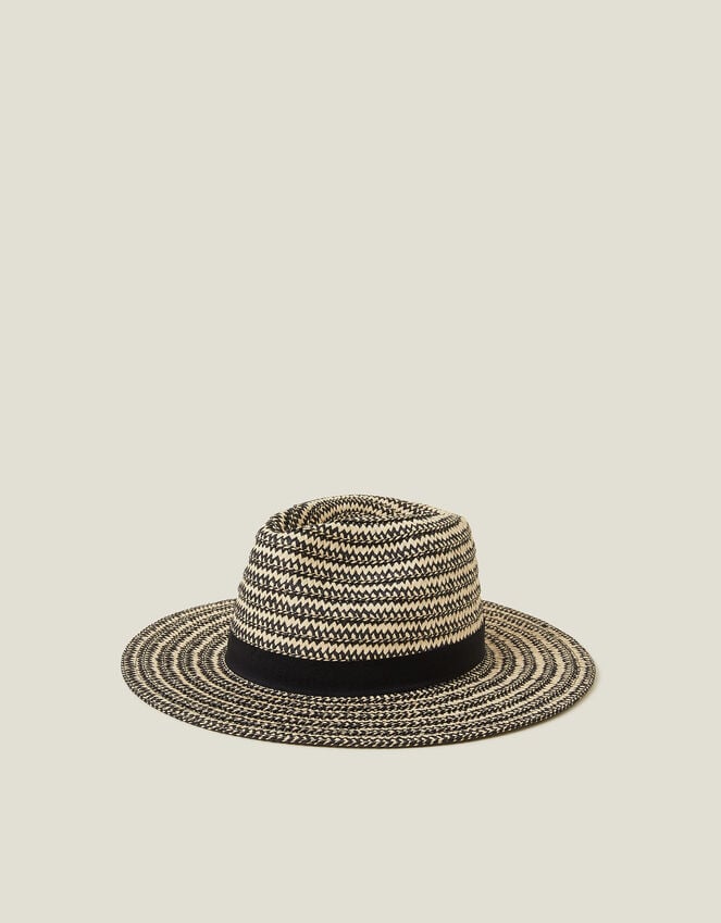 accessorize Contrast Woven Straw Hat