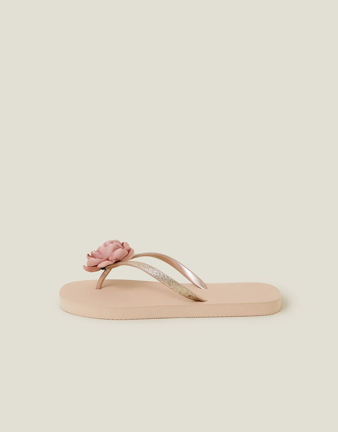 Accessorize Corsage Flip Flops Nude