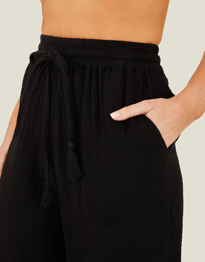 Accessorize Crinkle Beach Trousers Black