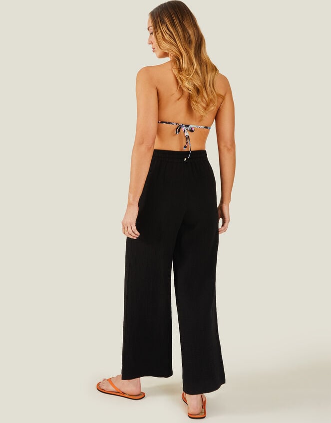 Accessorize Crinkle Beach Trousers Black