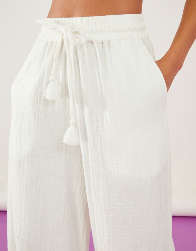 Accessorize Crinkle Beach Trousers White