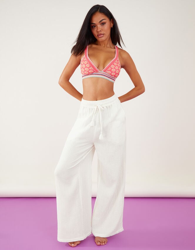 accessorize Crinkle Beach Trousers White