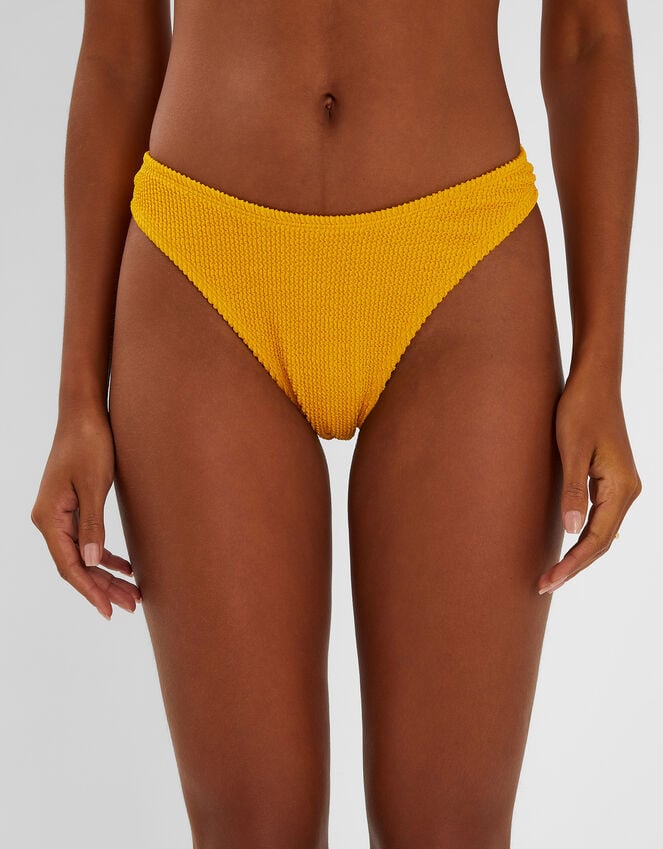 Accessorize Crinkle Bikini Bottoms Yellow