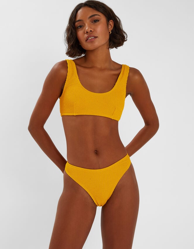 accessorize Crinkle Bikini Bottoms Yellow