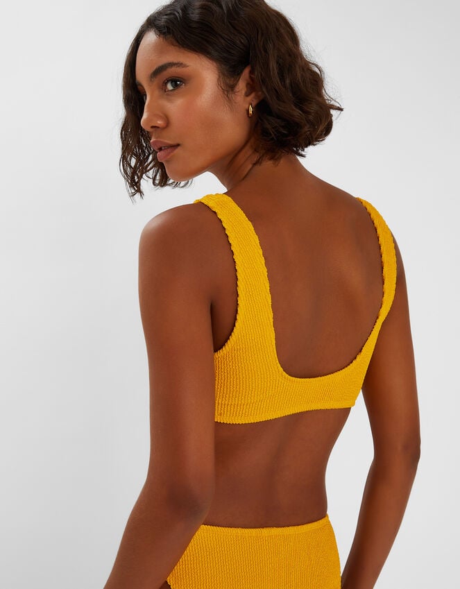 Accessorize Crinkle Crop Bikini Top Yellow