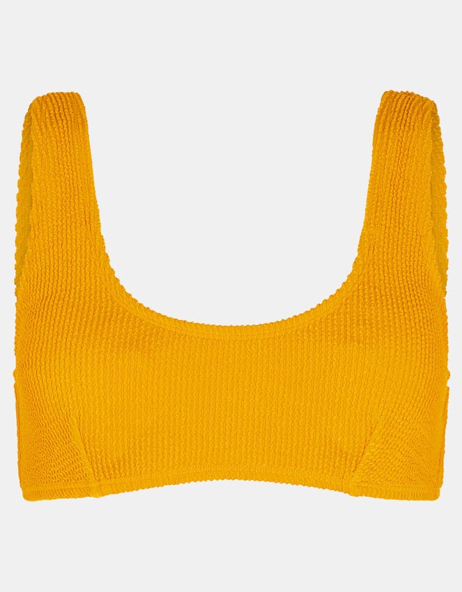 Accessorize Crinkle Crop Bikini Top Yellow