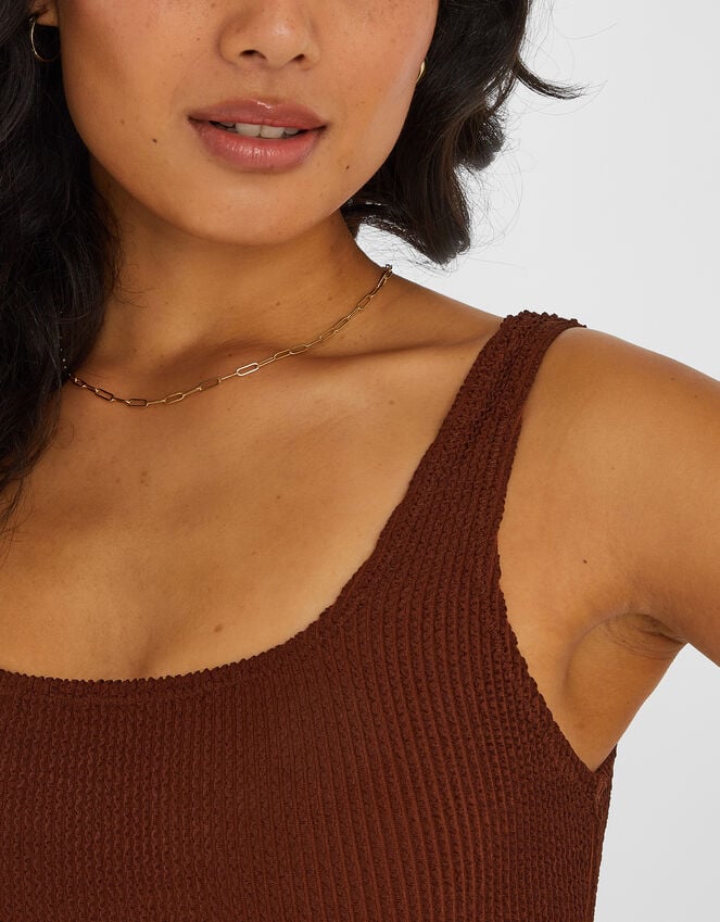 Accessorize Crinkle Swimsuit Brown