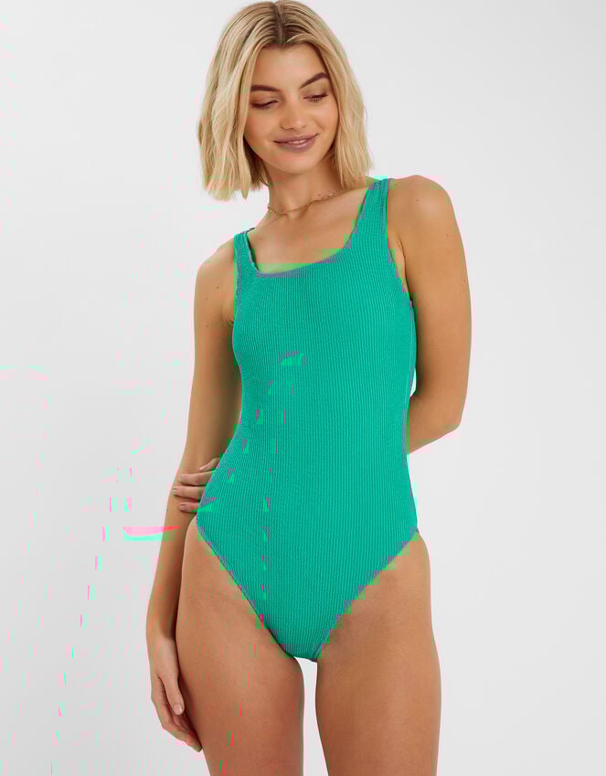 accessorize Crinkle Swimsuit Green