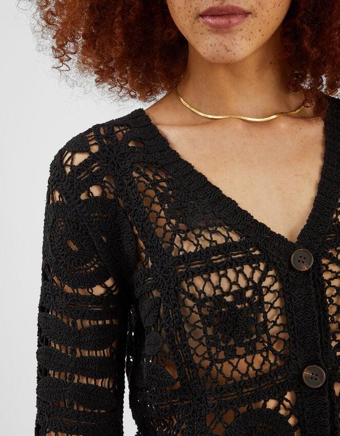 Accessorize Crochet Cardigan Black