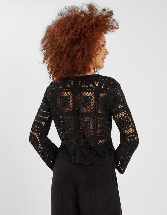 Accessorize Crochet Cardigan Black