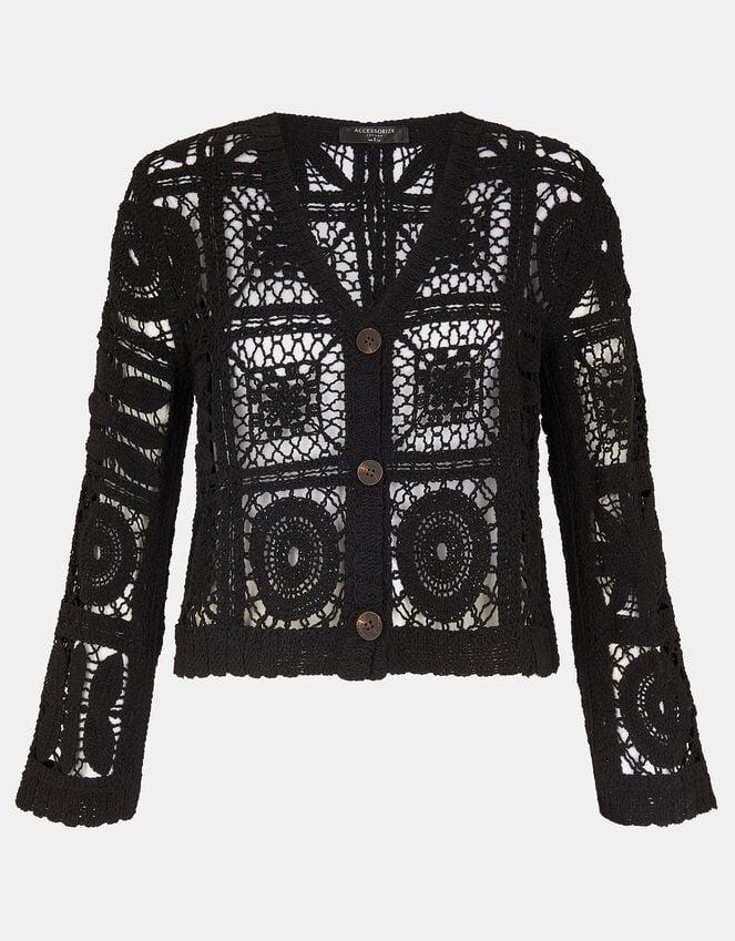 Accessorize Crochet Cardigan Black